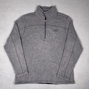 The North Face Sweater Fleece Quarter Zip Pullover Heather Gray Mens L